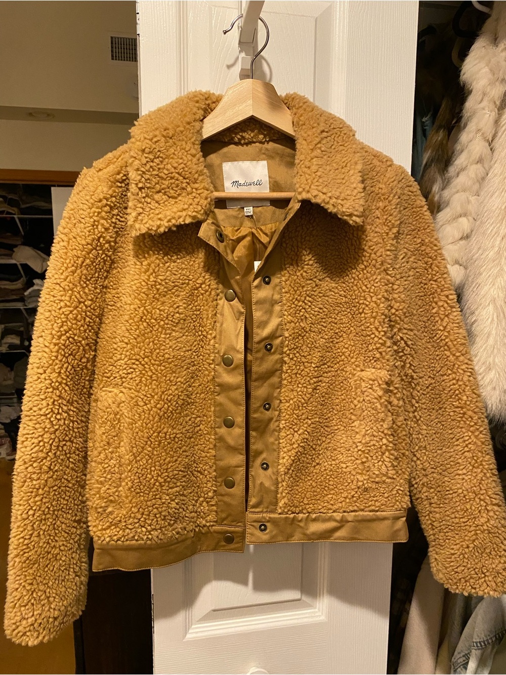Madewell Portland Sherpa Jacket in Camel Tan XXS NWT